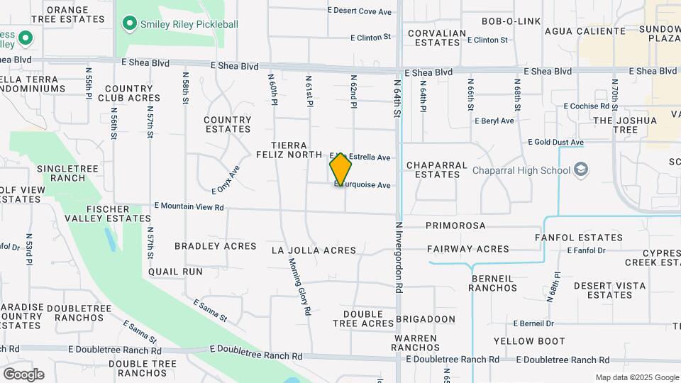 6215 E Turquoise Ave Mapa y Detalles de la Ubicación