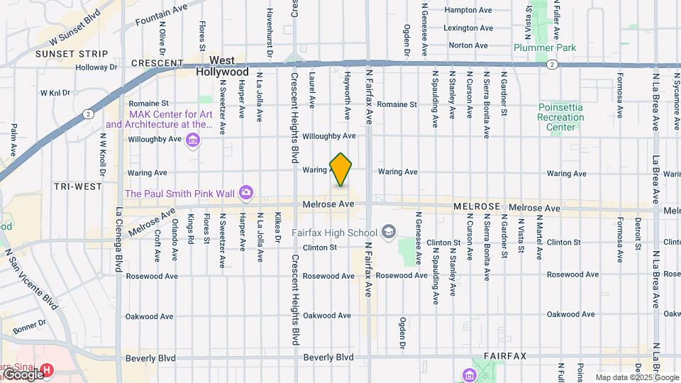 7915 N Hayworth Ave Map and Location Details