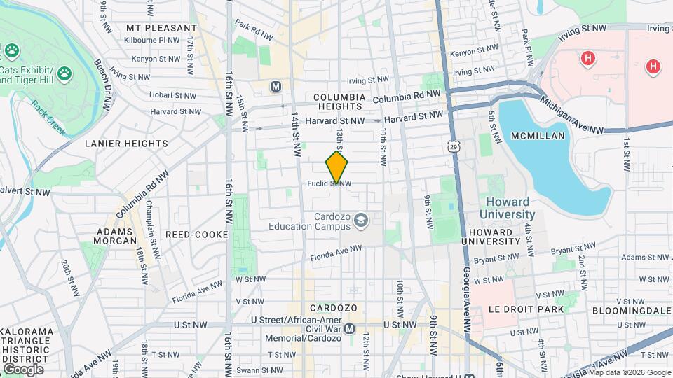 1300 Block Euclid St NW Mapa y Detalles de la Ubicación