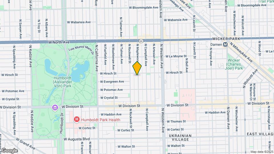 1346 N Maplewood Ave, Unit 1 Map and Location Details