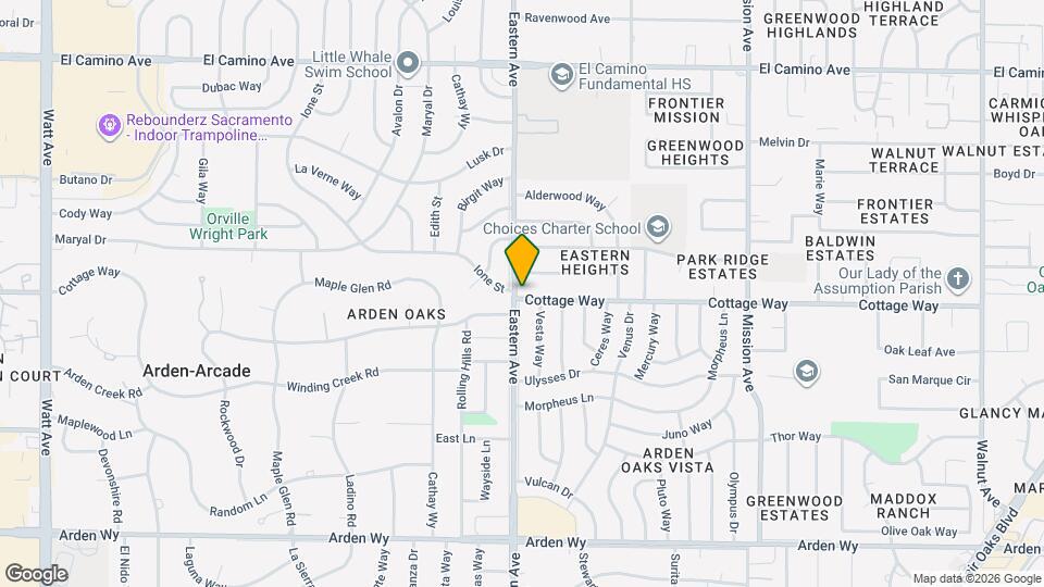 4301 Cottage Way Map and Location Details
