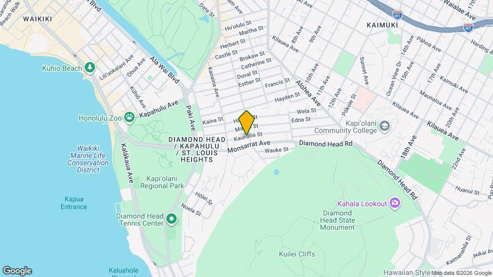 3153 Kaunaoa St Map and Location Details