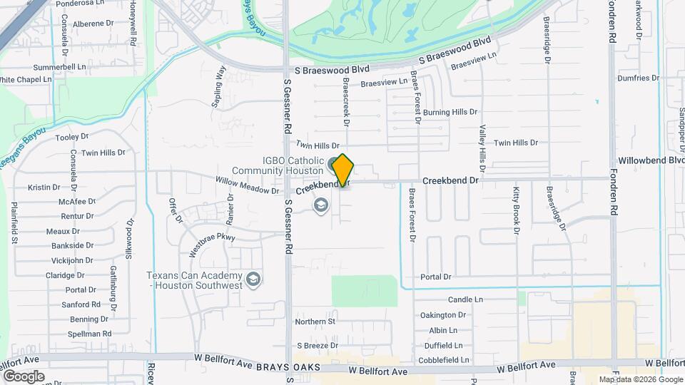 10661 Braes Bend Dr Map and Location Details