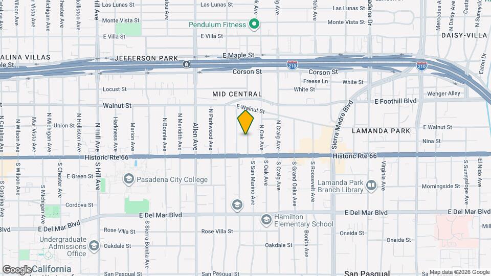 65 N San Marino Ave Map and Location Details