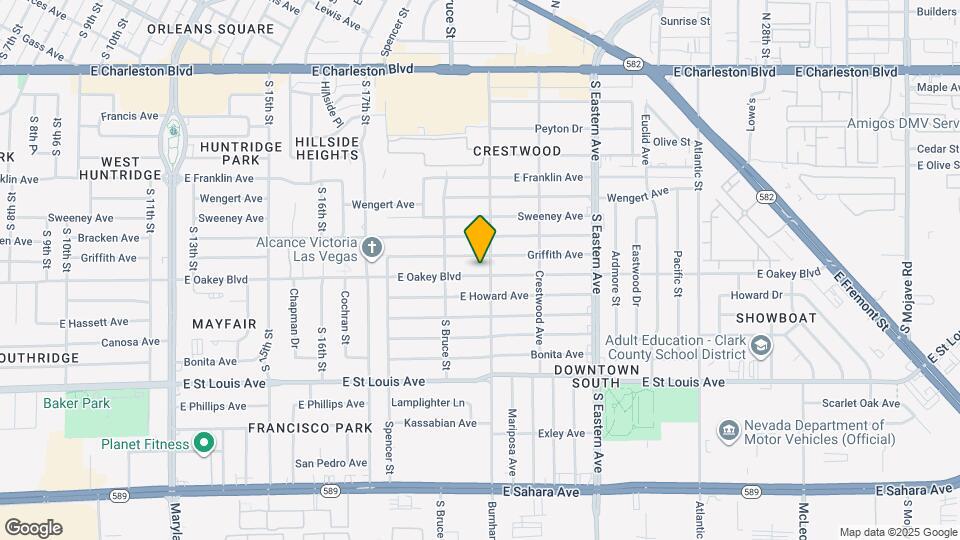 1821 E Oakey Blvd Map and Location Details