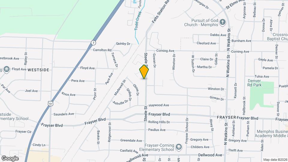 3521 Steele St Map and Location Details