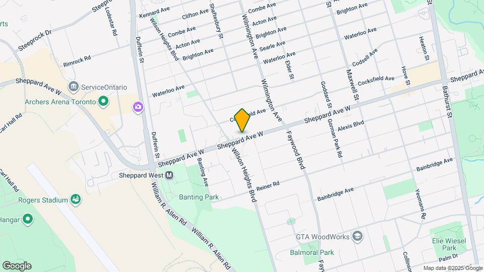 890 Sheppard Ave W Map and Location Details