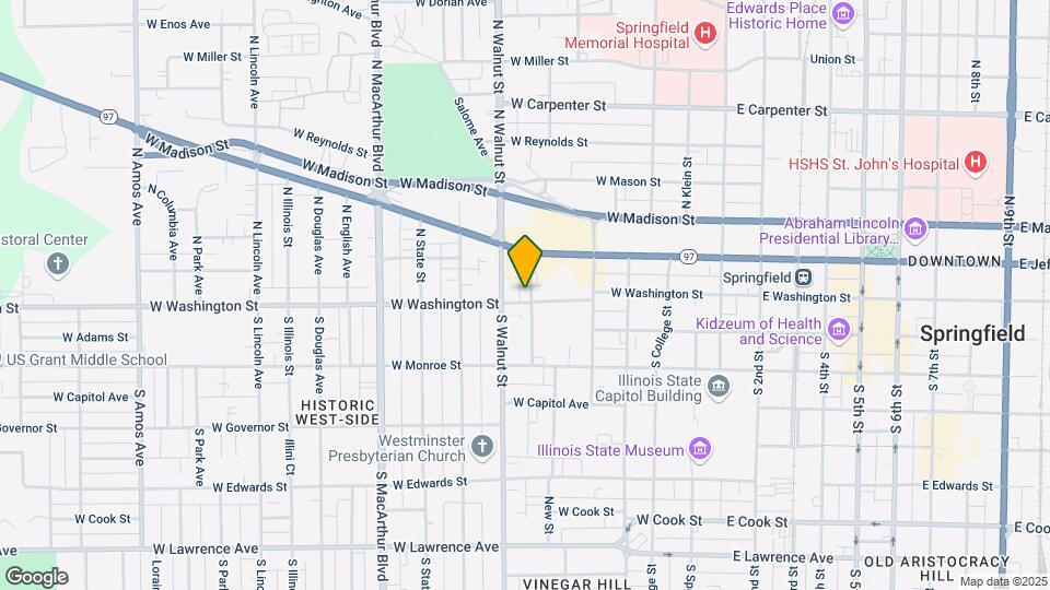 629 W Washington St Map and Location Details