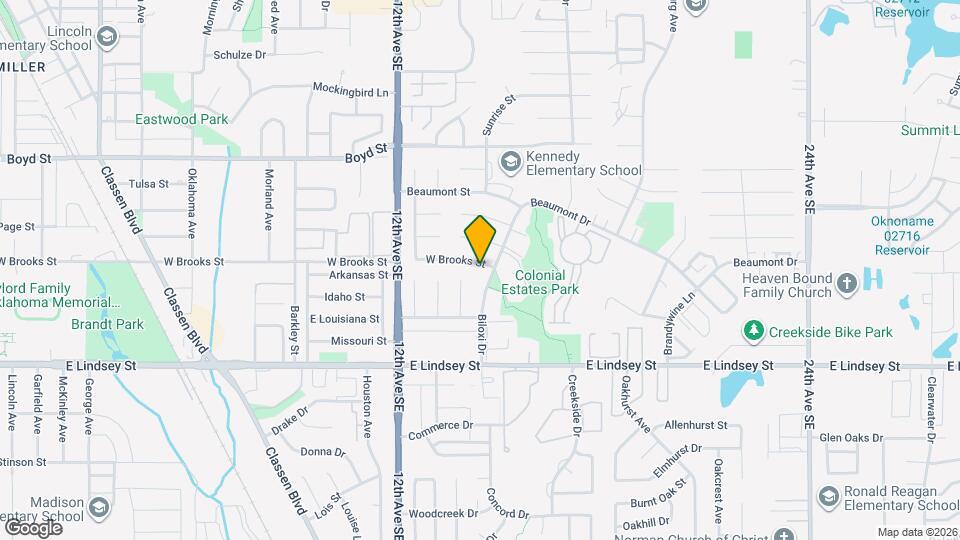 1332 E Brooks St Map and Location Details