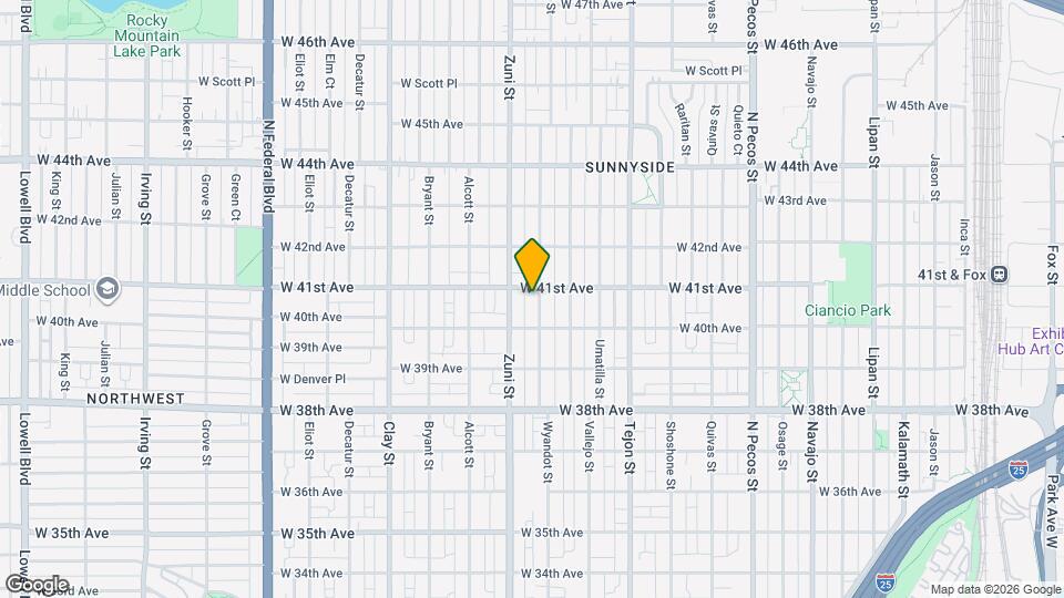 4047 Wyandot St Map and Location Details