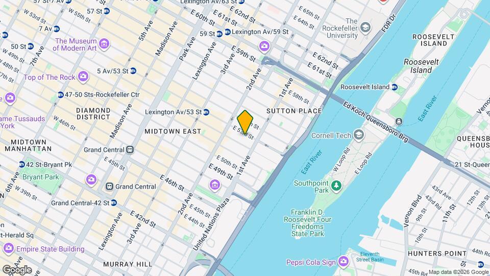338 E 53rd St Mapa y Detalles de la Ubicación