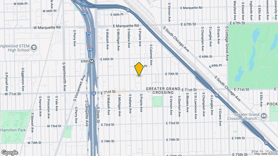 7010 S Prairie Ave Map and Location Details