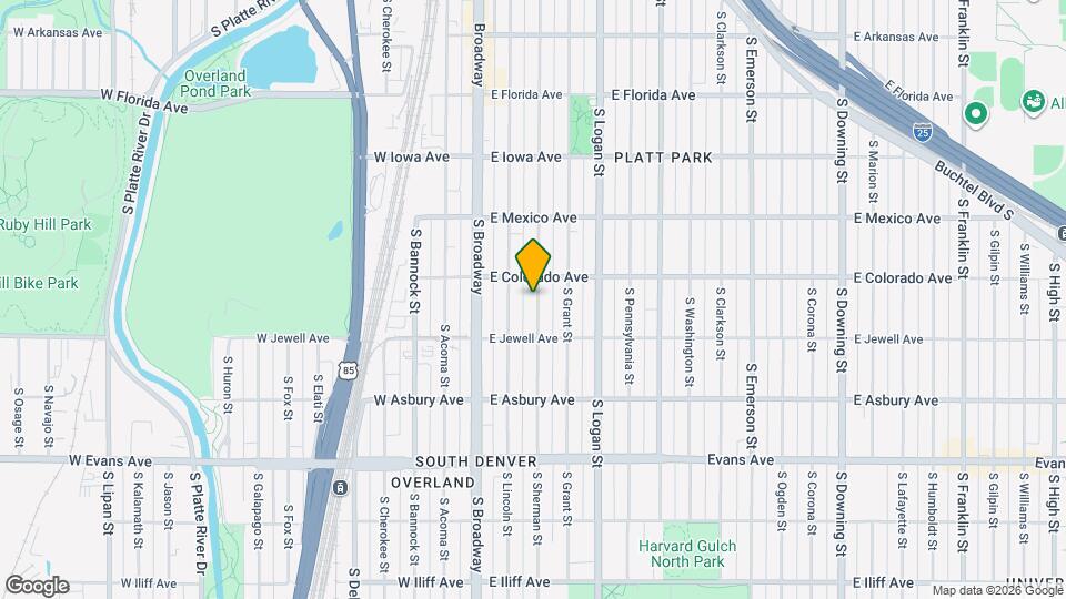 1835 S Sherman St Map and Location Details