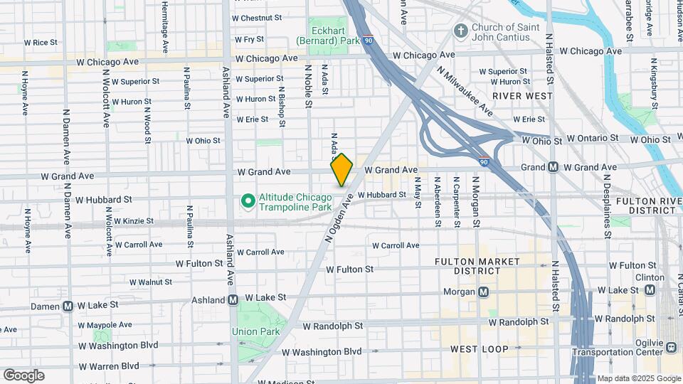 1340 W Hubbard St, Unit 1F Map and Location Details