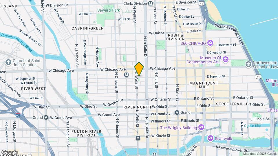 166 W Superior St Map and Location Details