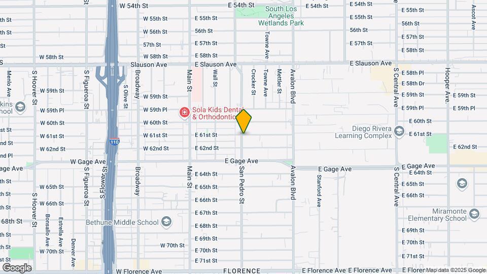 6100 S San Pedro St Map and Location Details