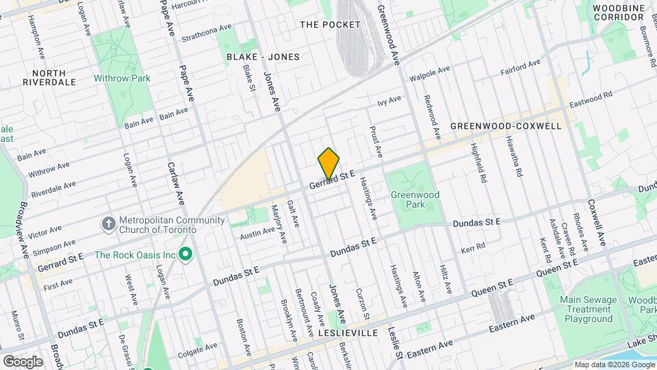1107 Gerrard St E Map and Location Details