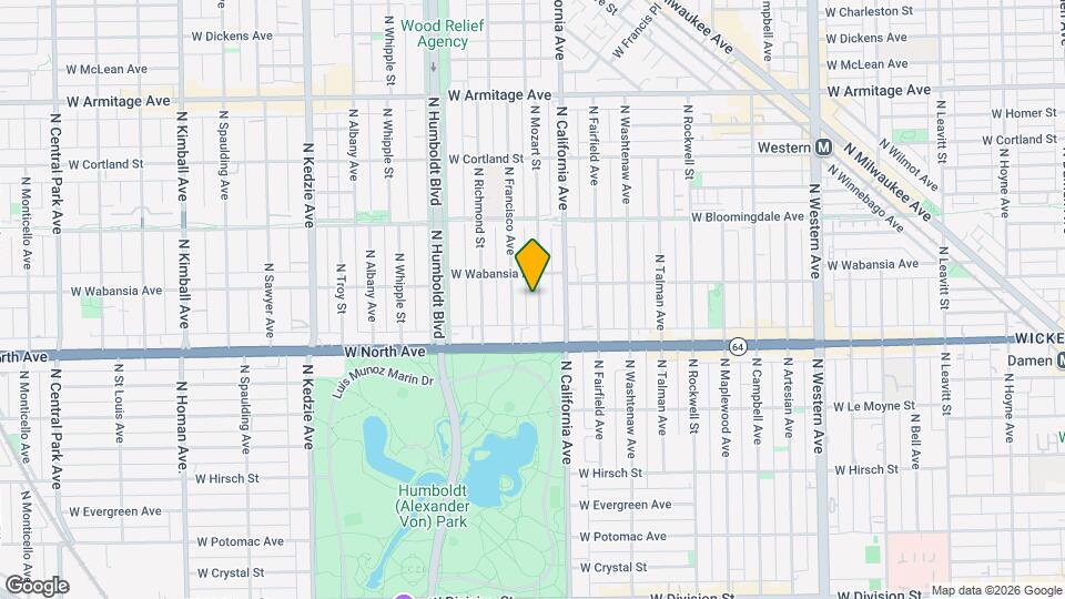 1644 N Mozart St Map and Location Details
