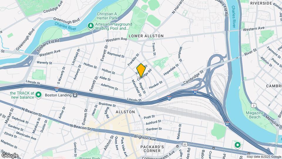 52 Coolidge Rd, Unit 1 Map and Location Details