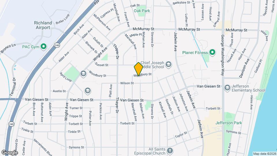 1309 Woodbury St Map and Location Details