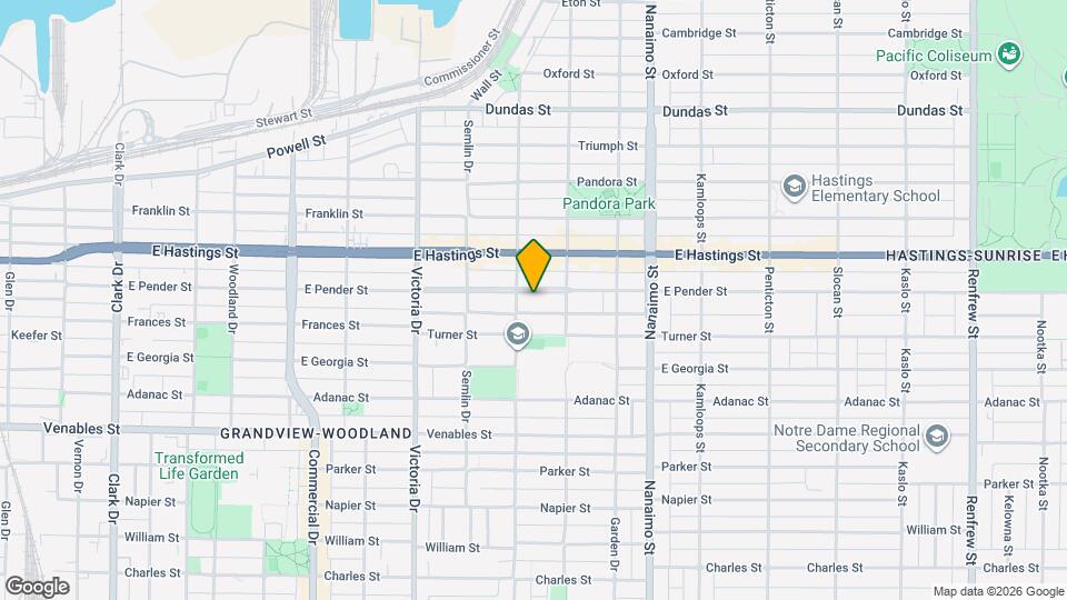 2128 Pender St E Map and Location Details