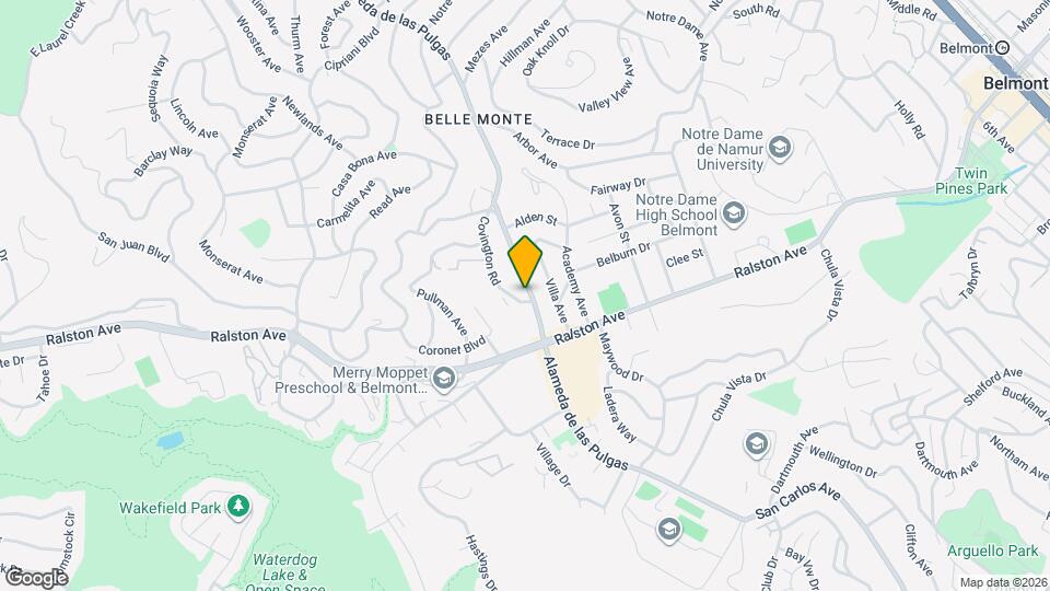 840 Alameda de las Pulgas Map and Location Details