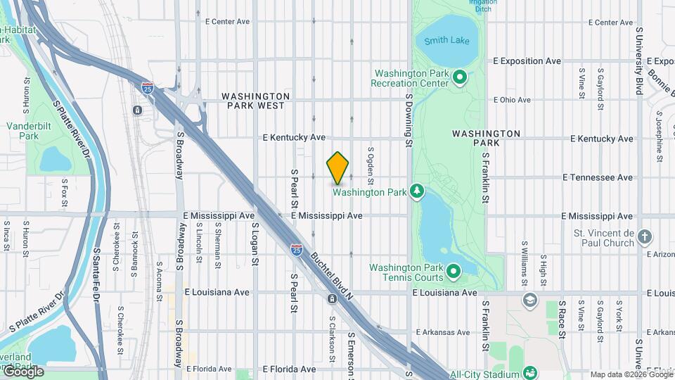 1036 S Clarkson St Mapa y Detalles de la Ubicación