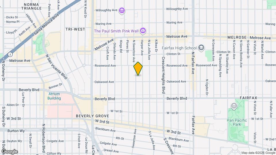 418 N Sweetzer Ave Map and Location Details