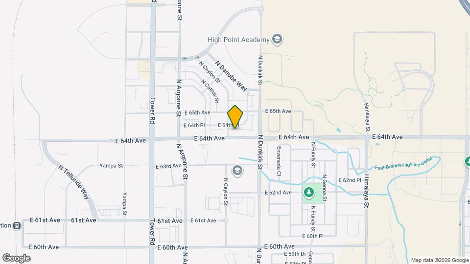 19137 E 64th Ave Map and Location Details