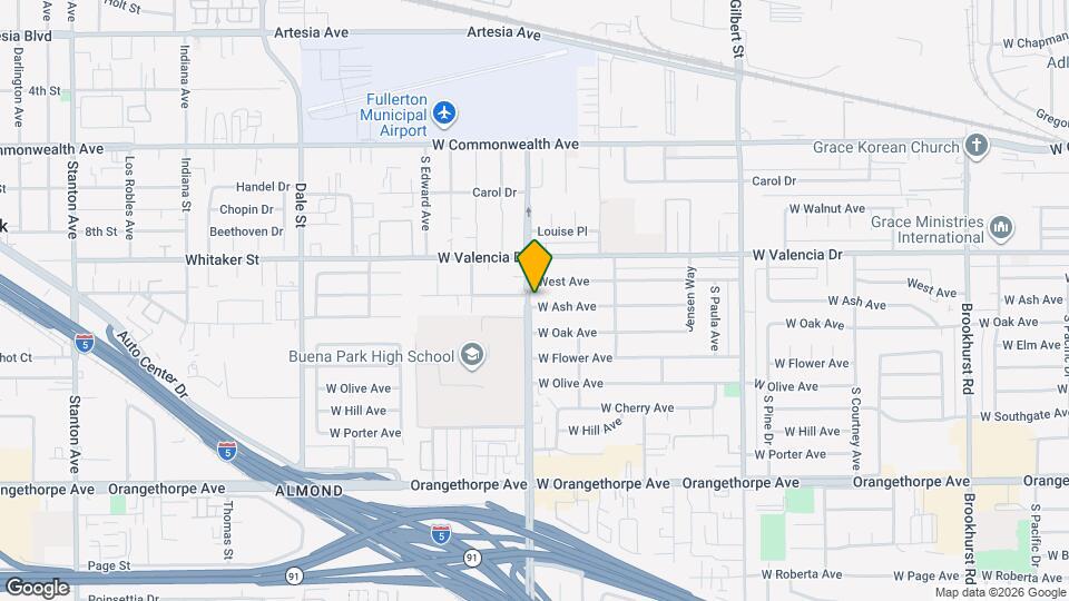 3641 W Ash Ave Map and Location Details