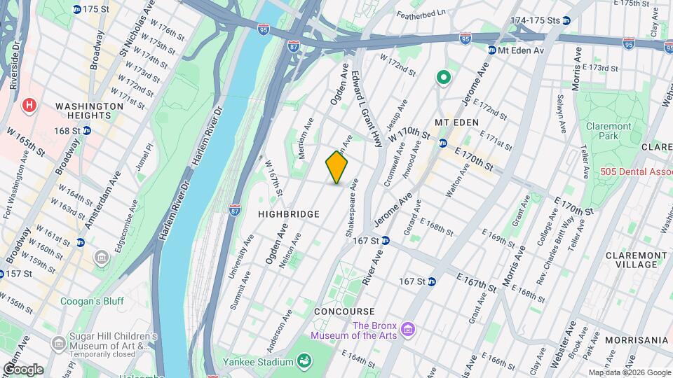 1235 Woodycrest Ave Map and Location Details