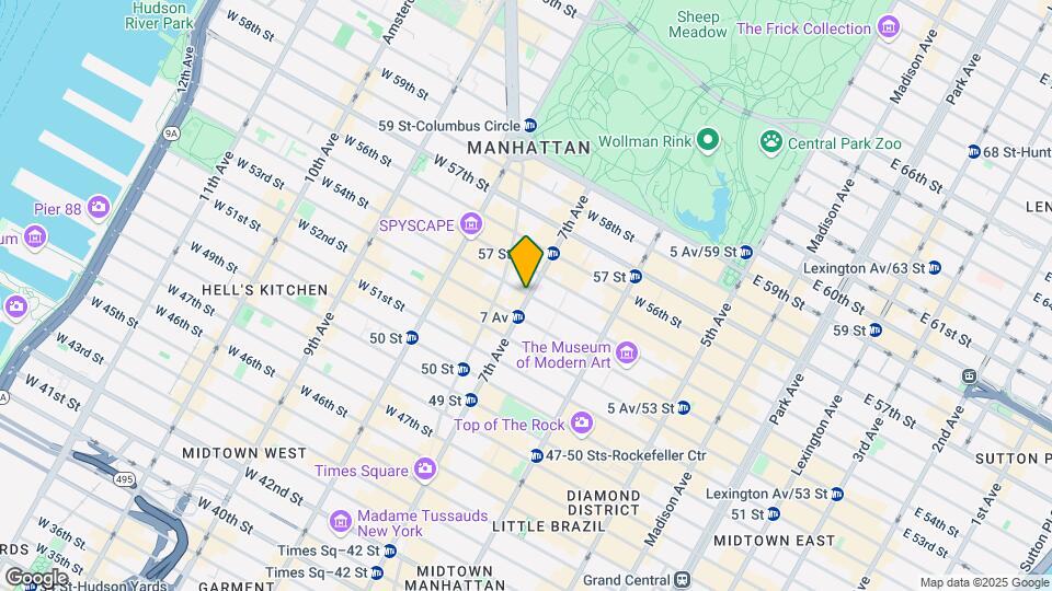 200 W 54th St Map and Location Details