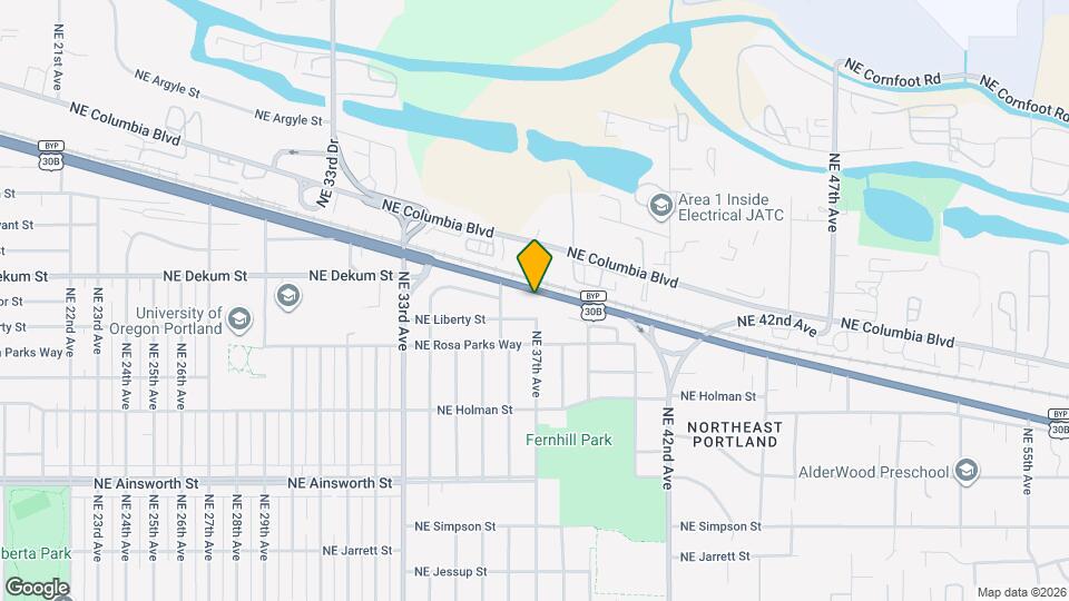 3660 NE Lombard St Map and Location Details