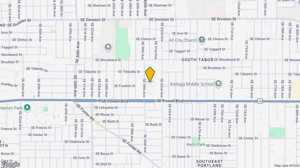 5933 SE Franklin St Map and Location Details