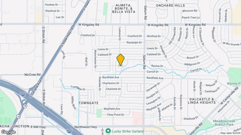 4BR/2.0BA Single Family - Garland Map and Location Details