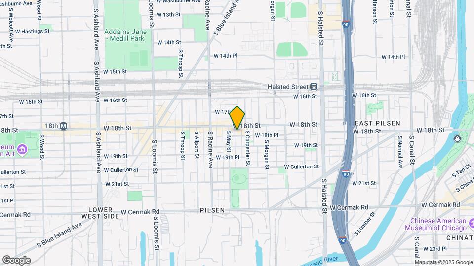 1122 W 18th Pl, Unit 1 Map and Location Details