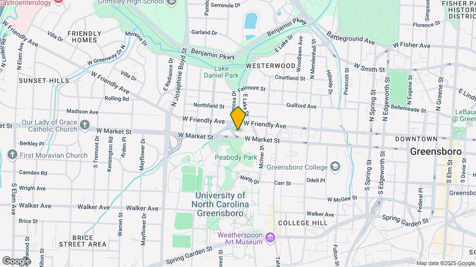 1222 W Market St, Unit 1222-D Map and Location Details