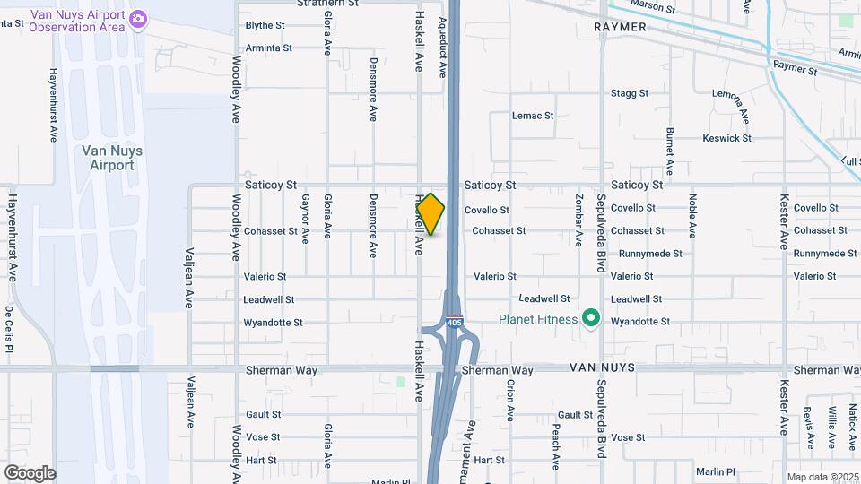7444 Haskell Ave Map and Location Details