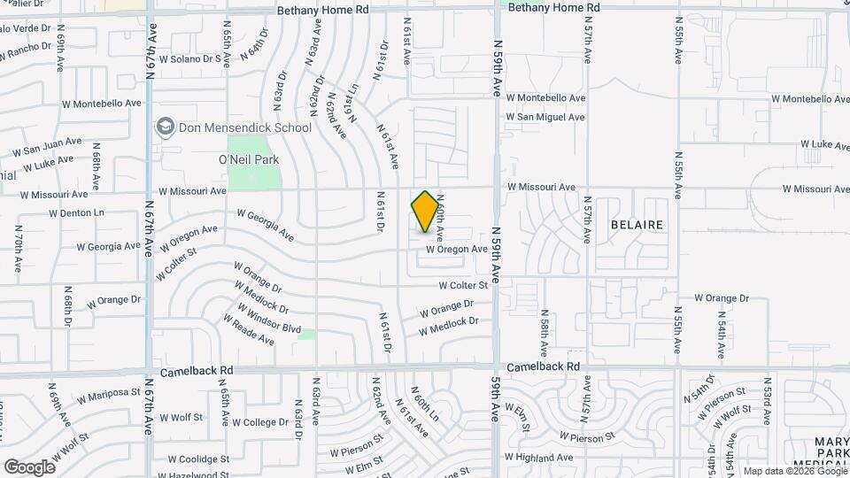 6004 W Oregon Ave Map and Location Details