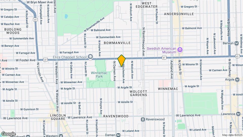 1942 W Winona St, Unit 1 Mapa y Detalles de la Ubicación