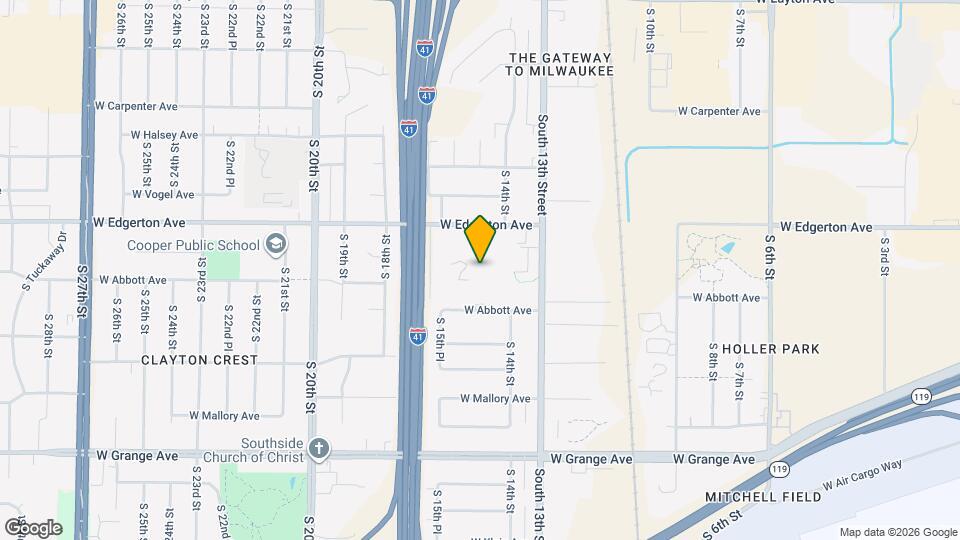 1421 W Edgerton Ave Map and Location Details