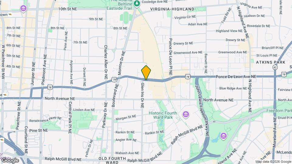 619 Ponce De Leon Ave NE Map and Location Details