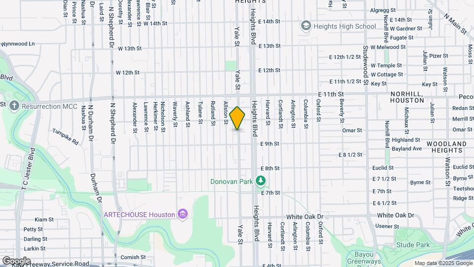 919 Yale St Map and Location Details