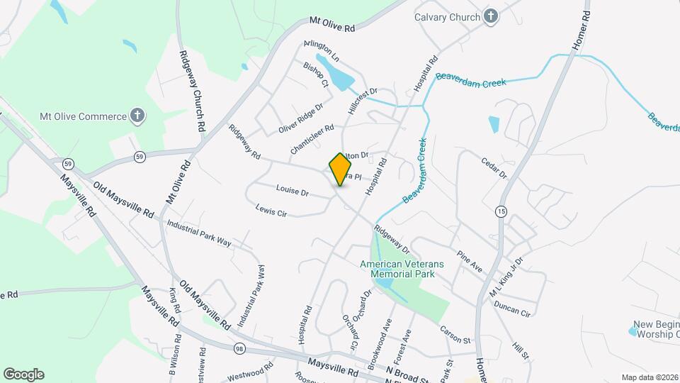 Ridgeway Apartments Commerce Map and Location Details