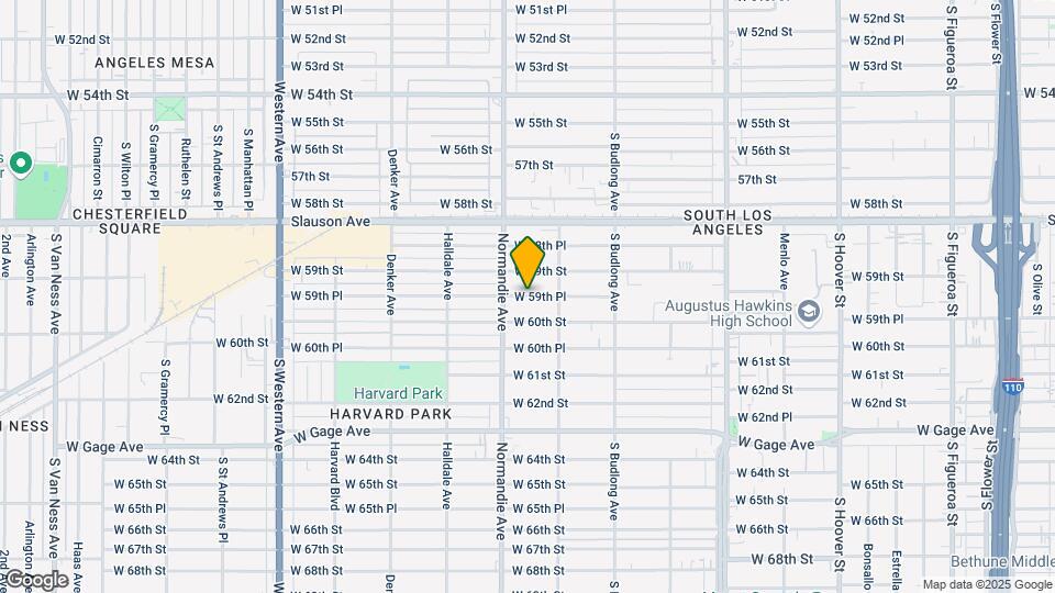 1359 W 59th Pl, Unit 59th ADU Mapa y Detalles de la Ubicación