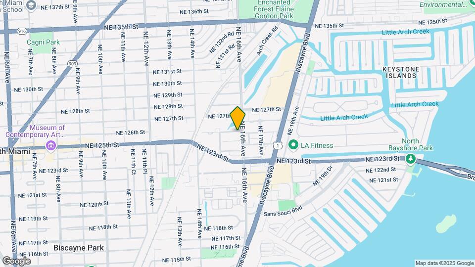 1580 NE 125th Ter Mapa y Detalles de la Ubicación