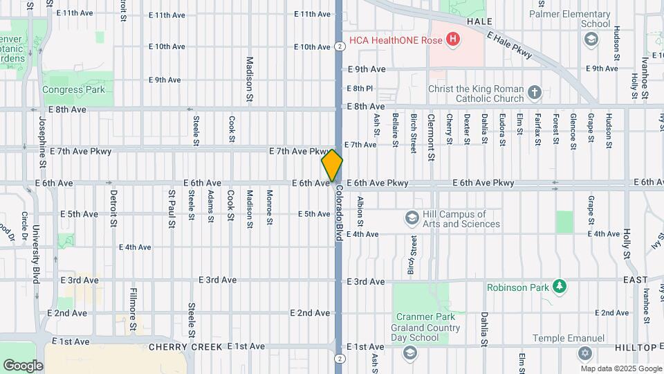 3900 E 6th Ave Map and Location Details