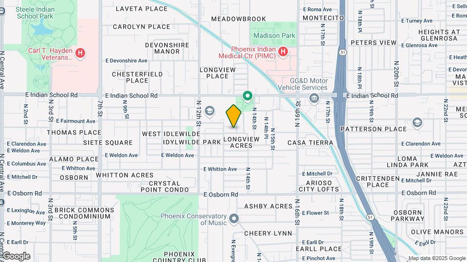 1344 E Indianola Ave Map and Location Details