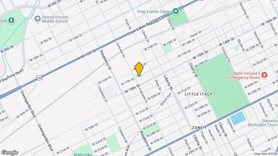 953 W 17th St, Unit Up Stairs B Map and Location Details