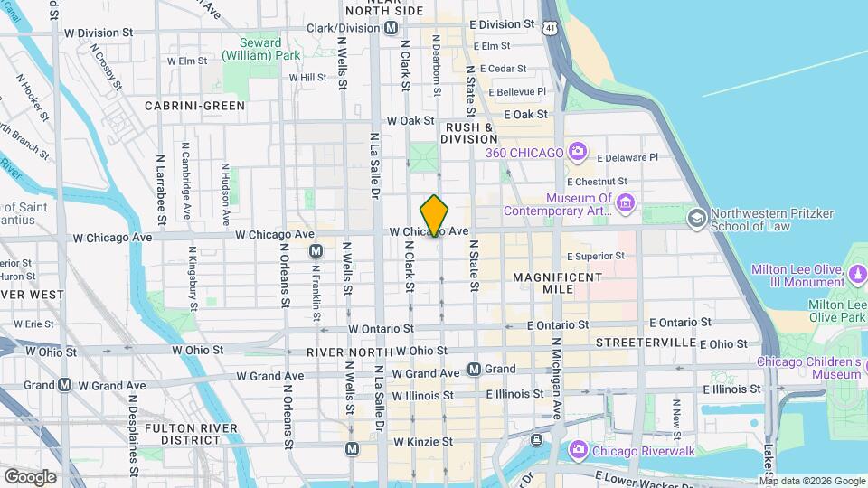 744 N Dearborn St Map and Location Details
